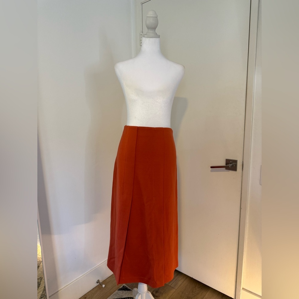 St. John Vibrant Orange Pencil Skirt